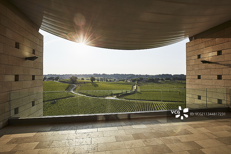 法国波尔多圣埃米利翁佩比福格尔城堡葡萄园景观图片素材