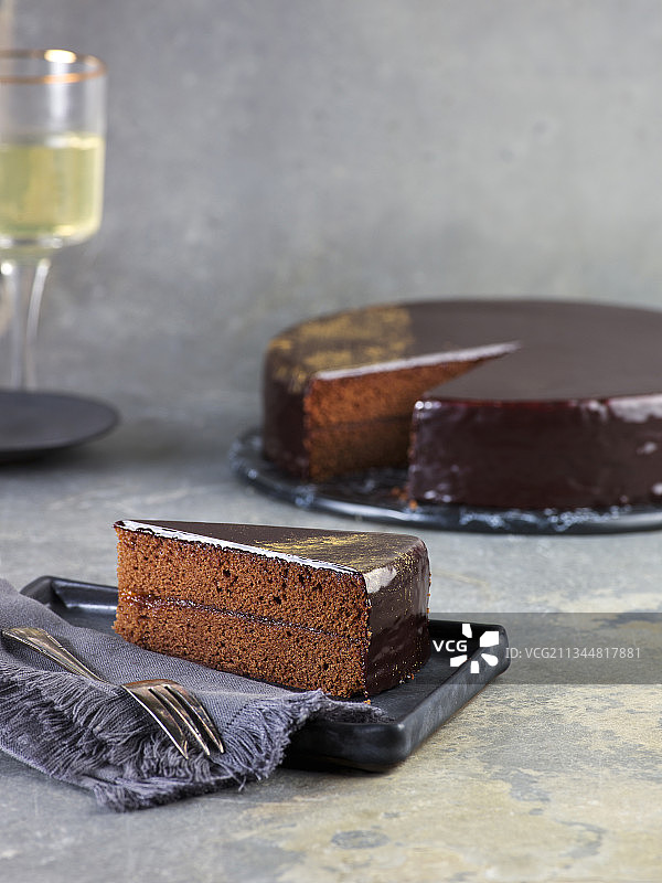 萨赫蛋糕（巧克力蛋糕）图片素材