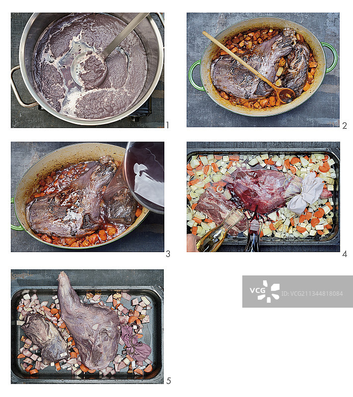 腌制野猪肉制作过程图片素材