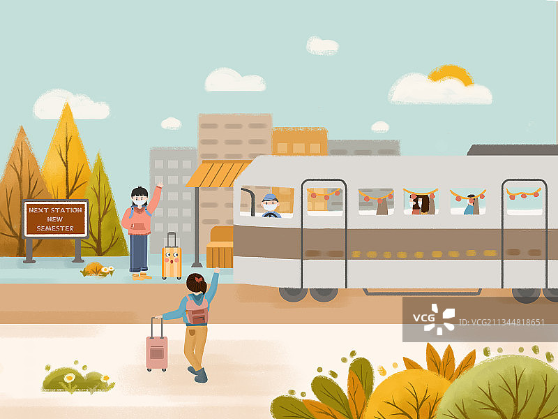 新学期列车到站了图片素材
