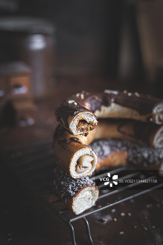 甜味椒盐卷饼花环图片素材