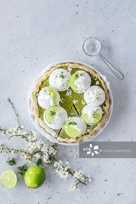 酸橙蛋白酥皮派图片素材