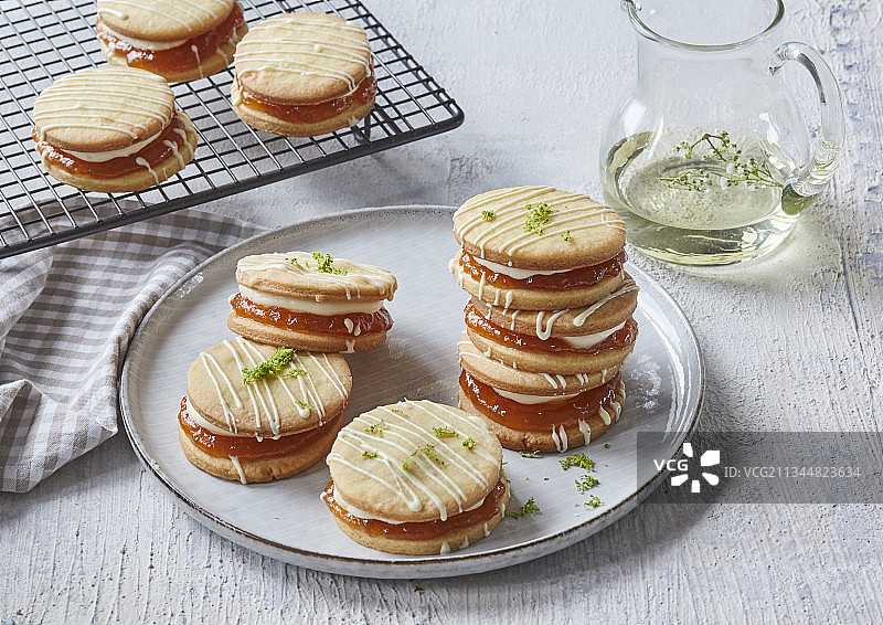 黄油接骨木杏子饼干图片素材