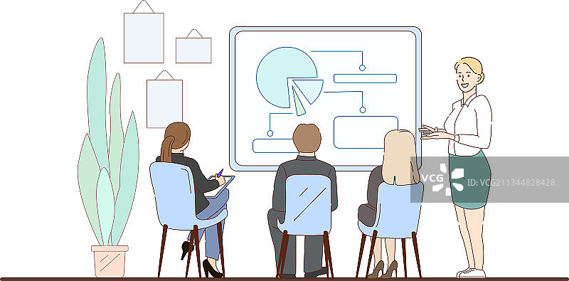 展示信息的商务演示女性图片素材