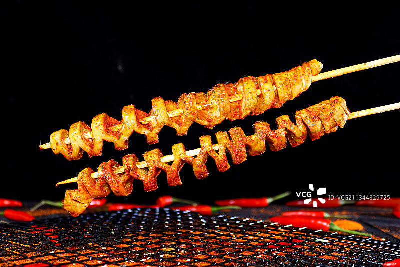 烤面筋串图片素材