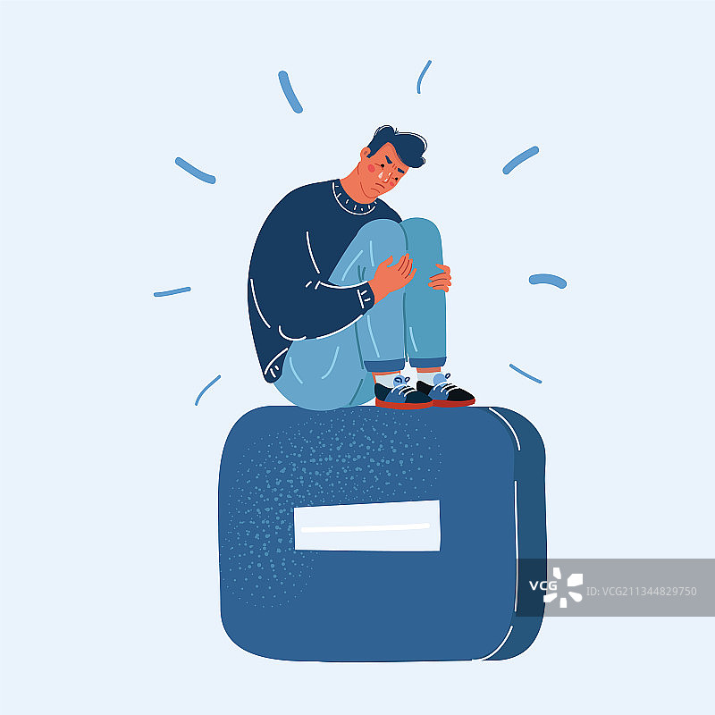 情绪低落的男人坐着图片素材