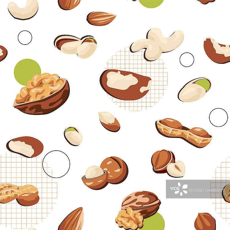 卡通无缝坚果种子纹理图案图片素材