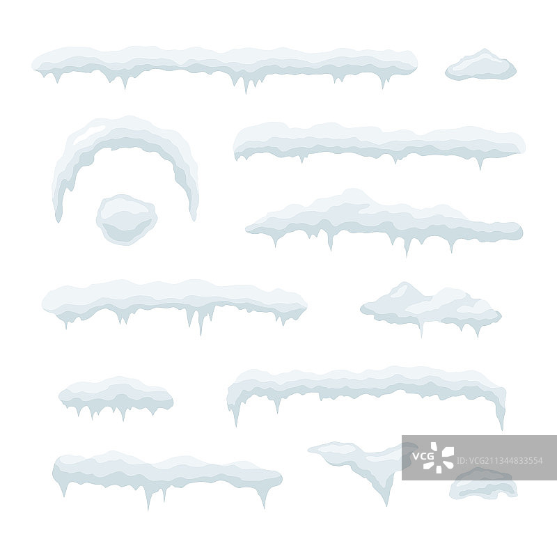 冰帽雪堆冰柱元素图片素材