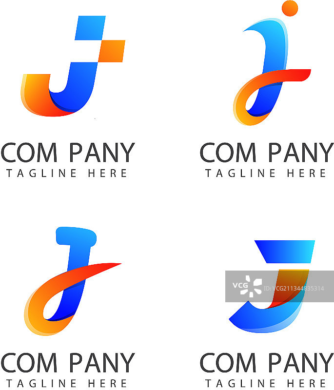 彩色字母J标志合集图片素材