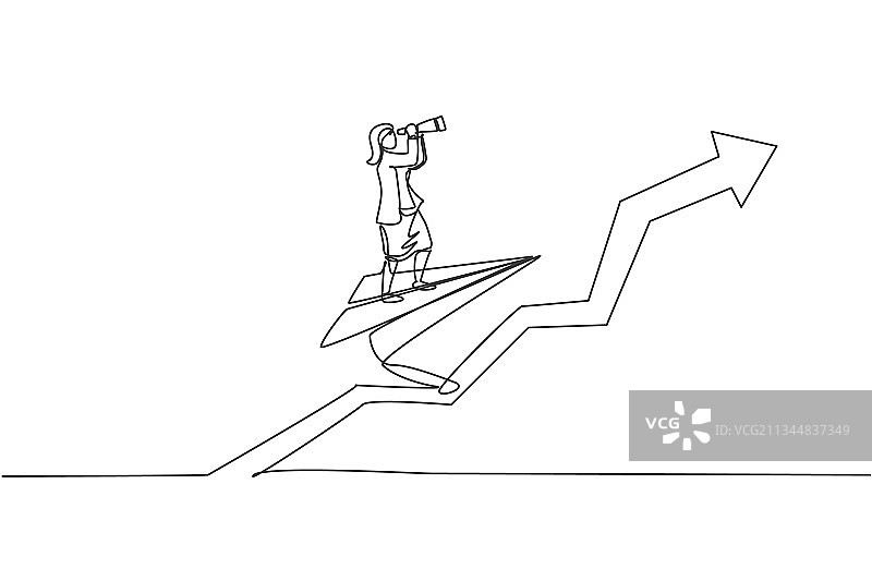 连续单线绘画：年轻女性图片素材