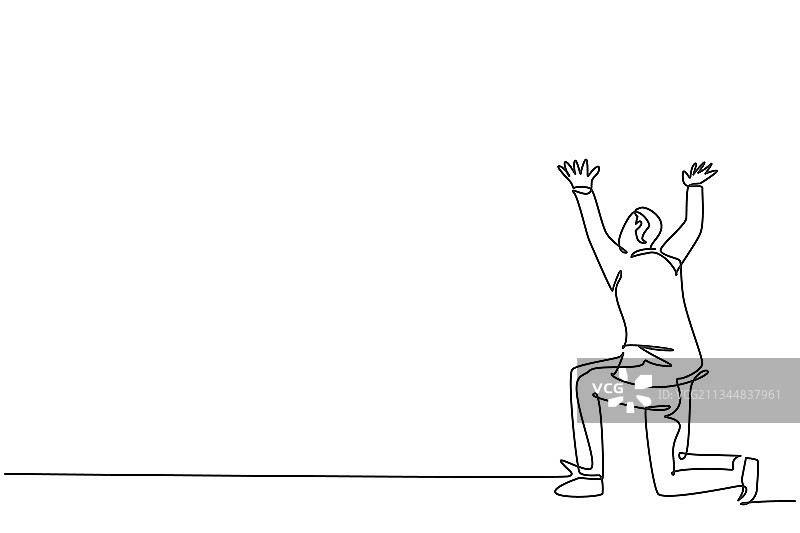 商务人士单线连续绘图图片素材