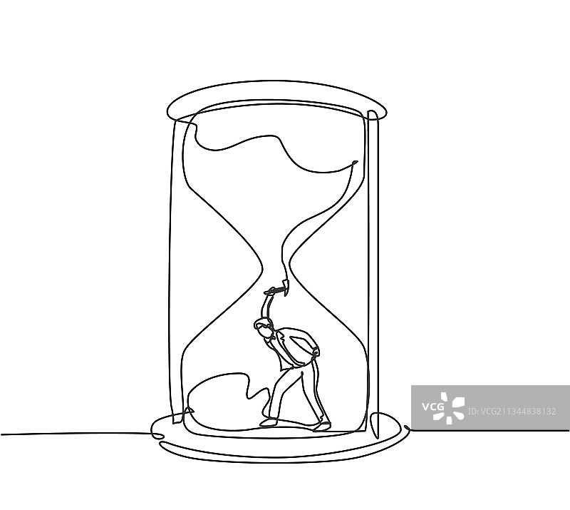 青年男性工人连续单线画图片素材