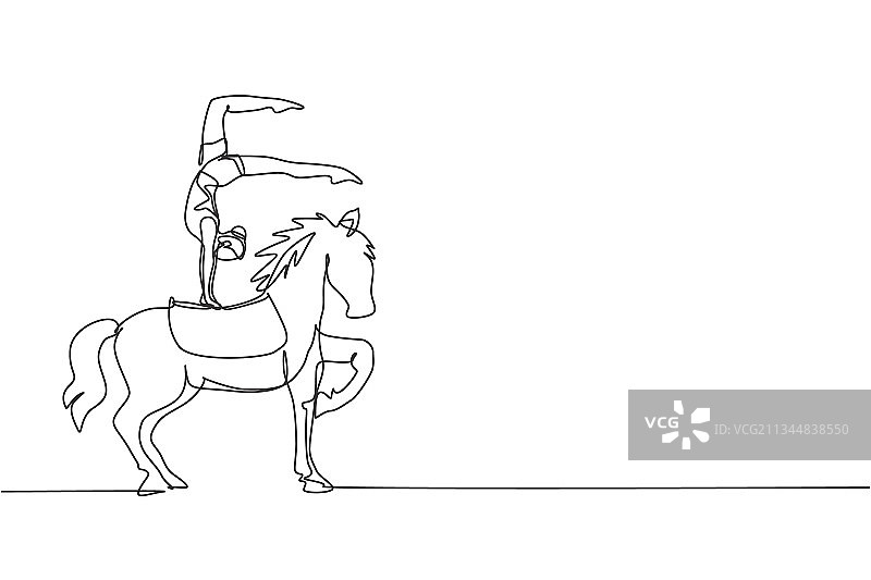 单线绘制女性杂技演员图片素材