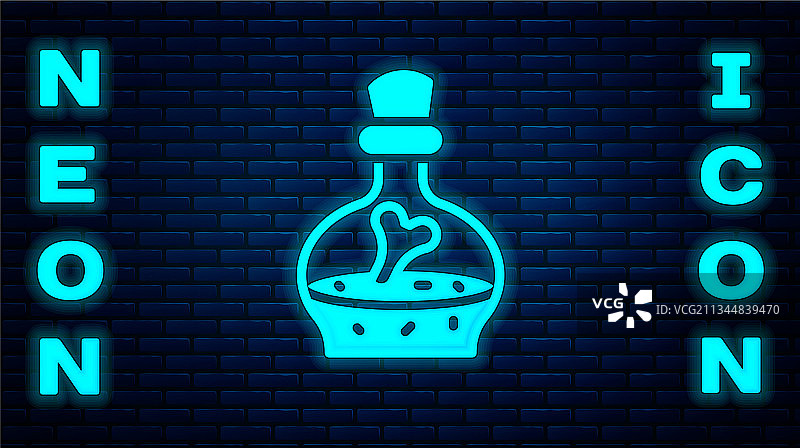 发光的霓虹药水瓶图标图片素材