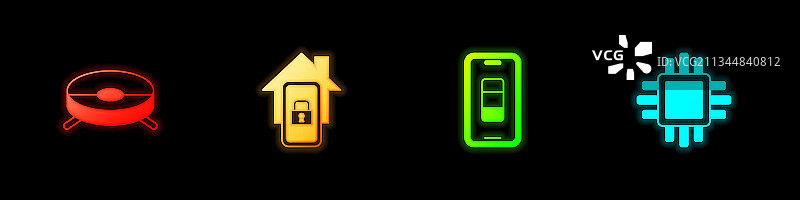 智能家居移动扫地机器人设置图片素材