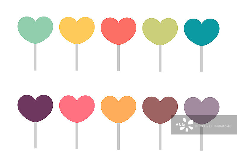 彩色心形糖果合集图片素材