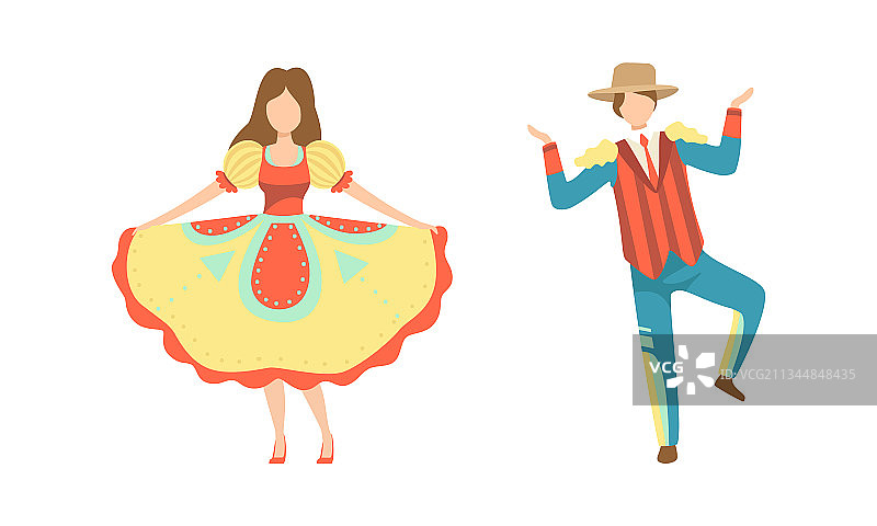 穿着节日服装跳舞的群众图片素材