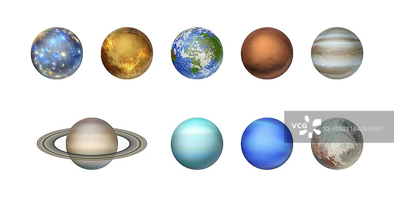 3D逼真太空星球图标合集图片素材