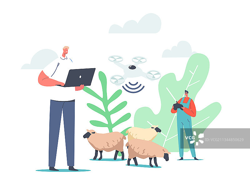 使用四轴飞行器和射频识别的牧羊人图片素材