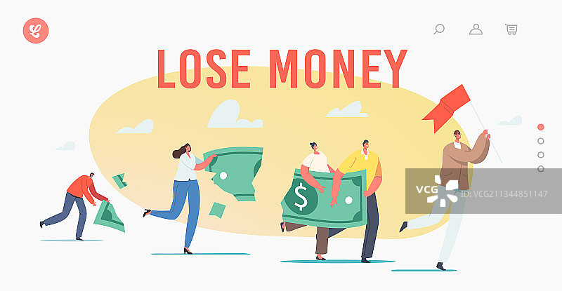 人物亏损页面banner模板图片素材