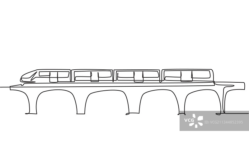 单线画：高铁图片素材