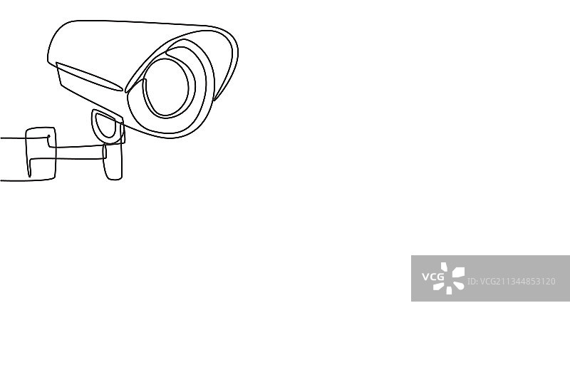 带有圆形的闭路电视单线连续绘图图片素材