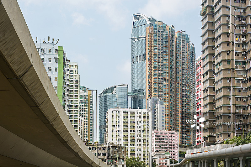 建筑——香港新界荃湾 如心酒店 唐楼 天桥 荃新天地图片素材