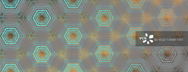 青灰色和青铜色抽象六边形图案图片素材