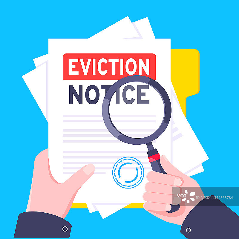 手持驱逐通知法律文件图片素材