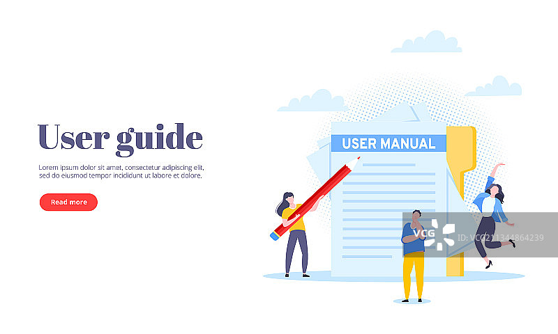 用户手册指南扁平风格设计图片素材