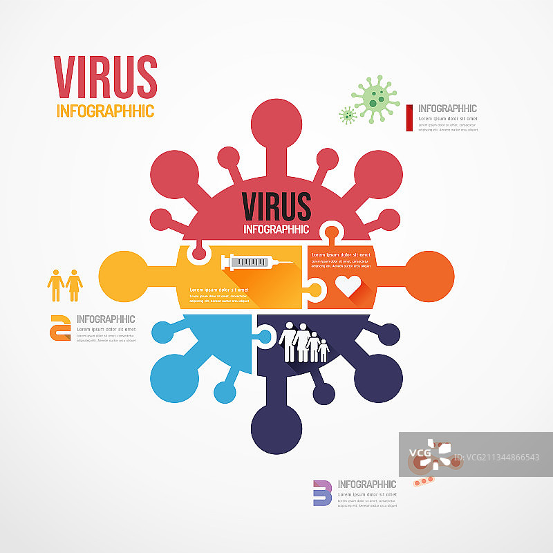 新型冠状病毒拼图banner概念设计图片素材