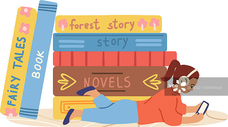 有声读物概念：儿童听书图片素材