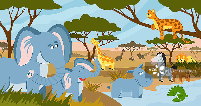 稀树草原非洲动物图片素材