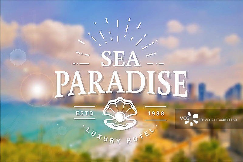 海洋天堂酒店Logo模板图片素材