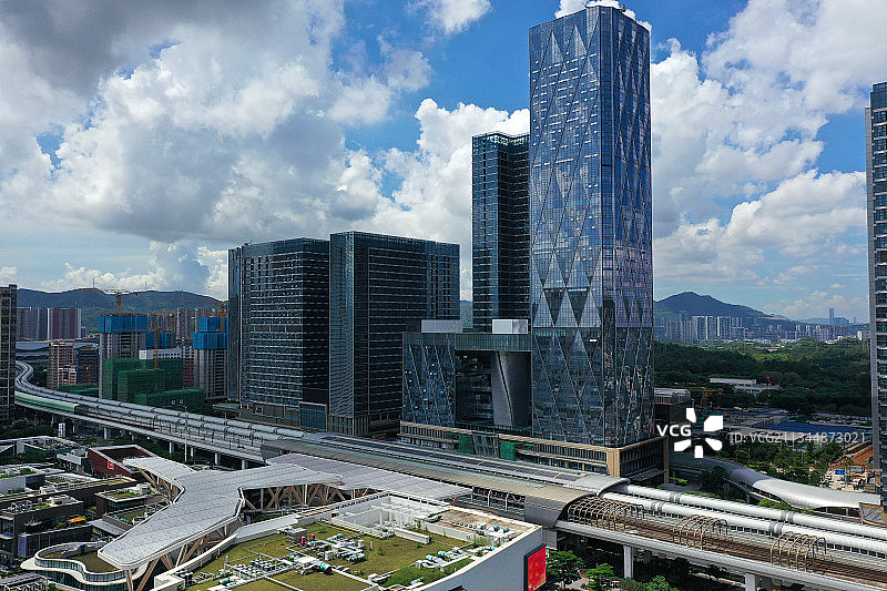 广东省深圳市龙华区民治龙光玖钻红山6979商业中心航拍图片素材