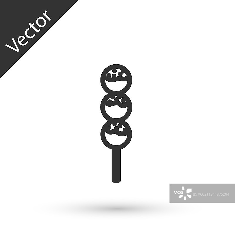 灰色线条章鱼烧小吃图标图片素材