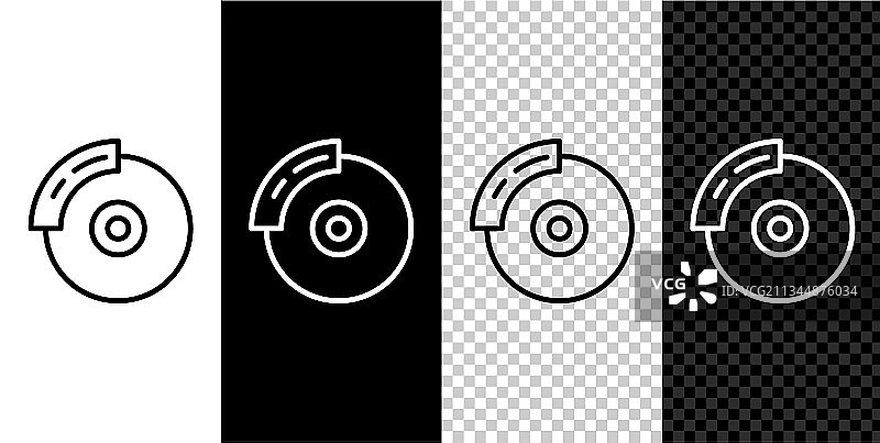 汽车刹车盘和卡钳隔离图标线性图标图片素材