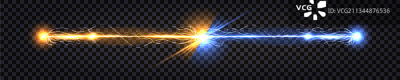 蓝黄两色放电碰撞图片素材