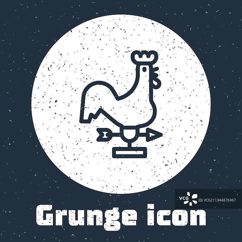 手绘公鸡风向标图标图片素材