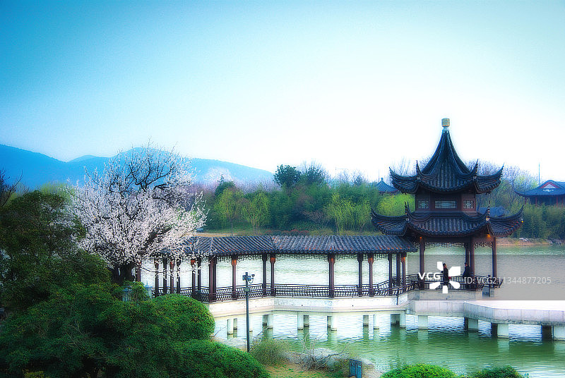 南湖早春+江苏省徐州市泉山区云龙湖风景区小南湖图片素材