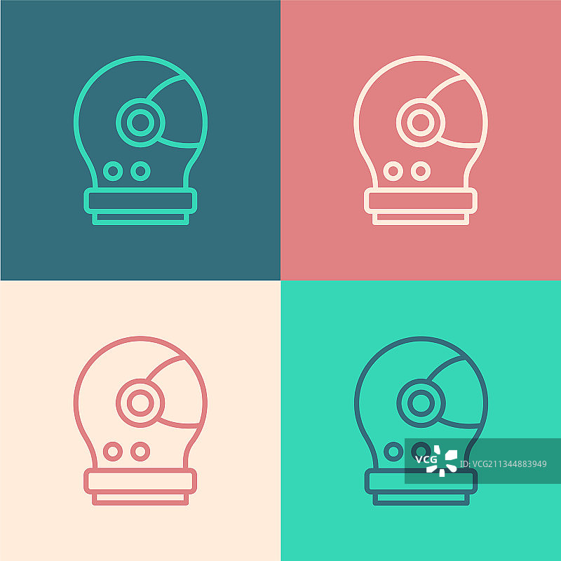 波普艺术线条宇航员头盔图标图片素材