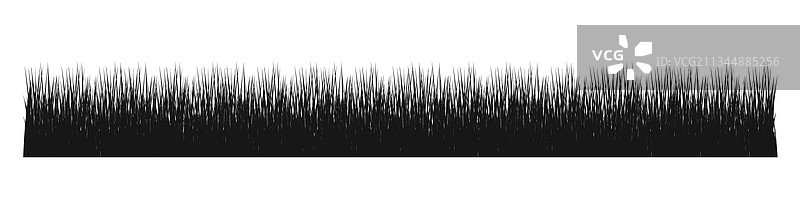 黑色波浪形草地剪影横幅图片素材