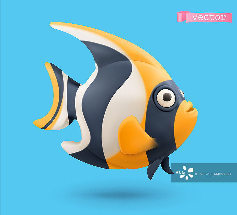 神像鱼3D写实趣味图标图片素材