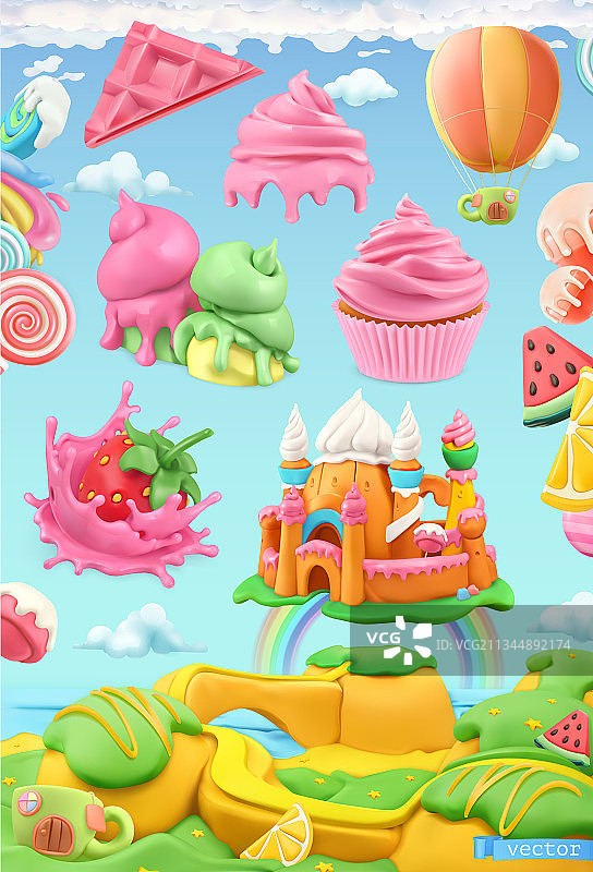 糖果乐园3D塑泥艺术作品图片素材