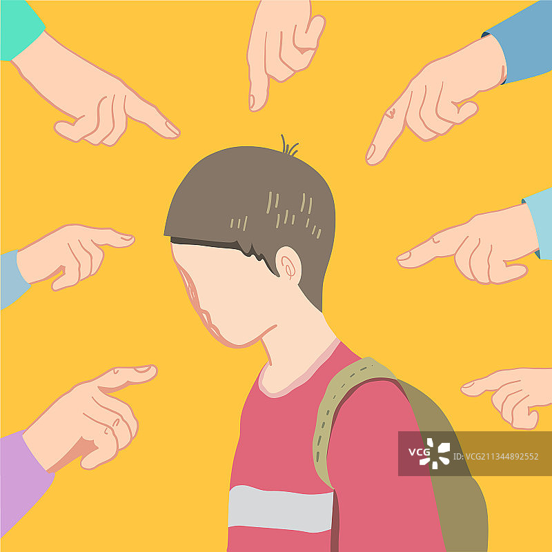 一个男学生遭受校园欺凌图片素材