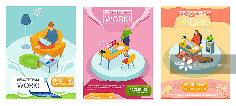 远程办公和网络商务图片素材