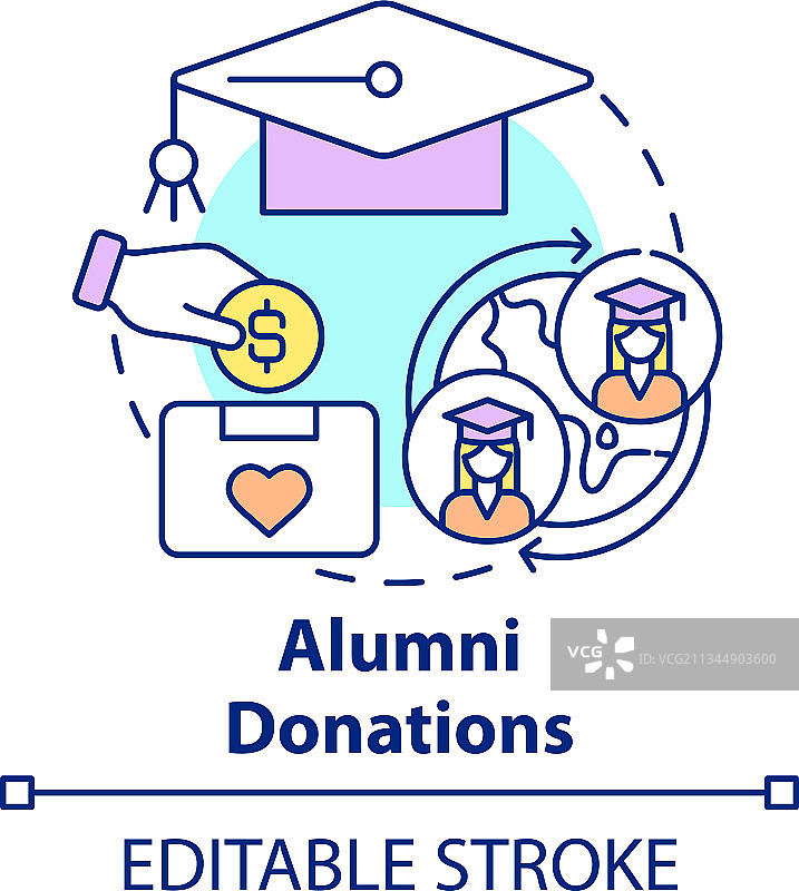 校友捐赠概念图标图片素材