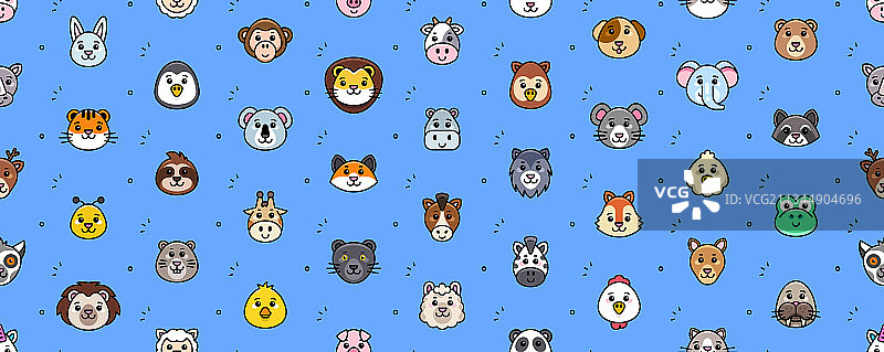 动物图标无缝图案图片素材