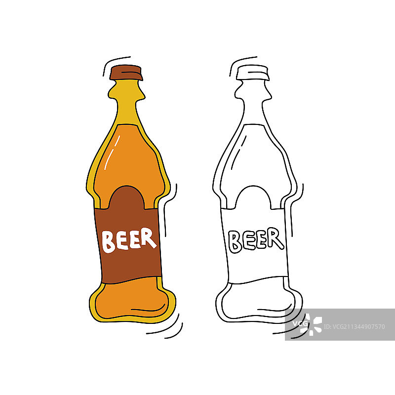 白色背景上的两种啤酒图片素材