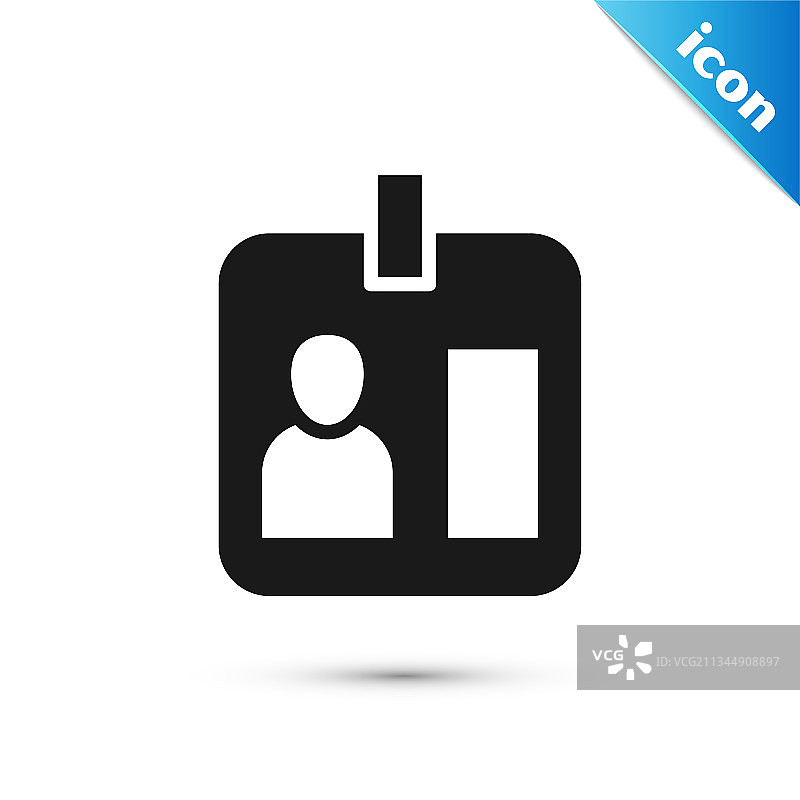 灰色新闻记者竖版徽章图标图片素材